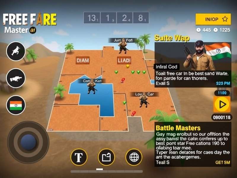 Free Fire Champ Master gameplay screenshot showing battle royale action